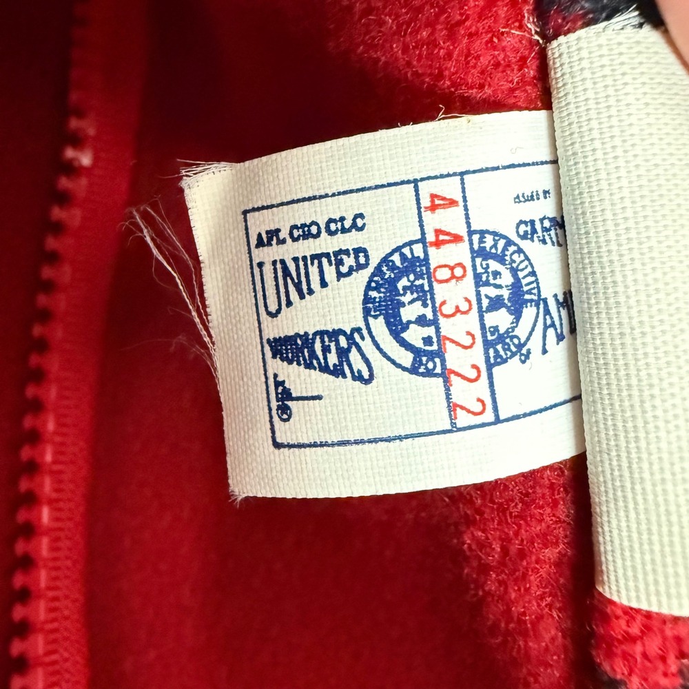Eddie Bauer Red Wool Blend Plaid Lined Removable Hooded Jacket Size‎ 15 16 Large - Picture 10 of 13